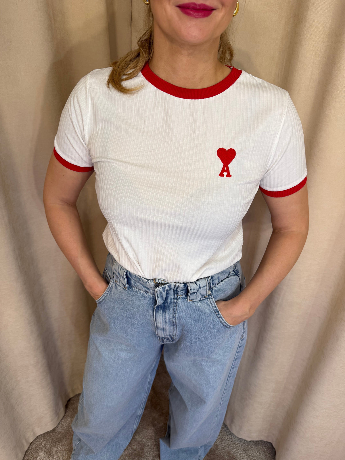 Biele tričko so srdcovým esom